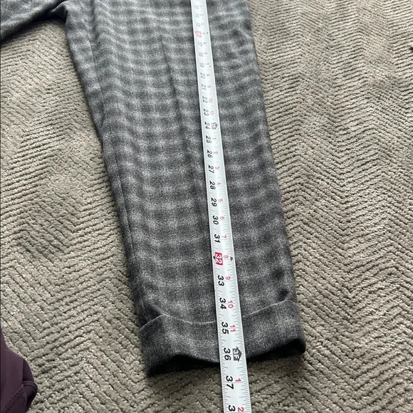 Peserico IT 42 Gray Plaid Virgin Wool Cropped Tailored Pants US 6 - Picture 12 of 14